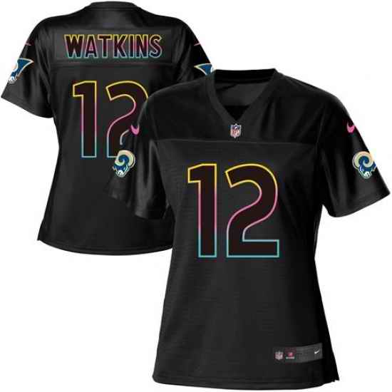 Womens Nike Rams #12 Sammy Watkins Black  NFL Fashion Game Jersey